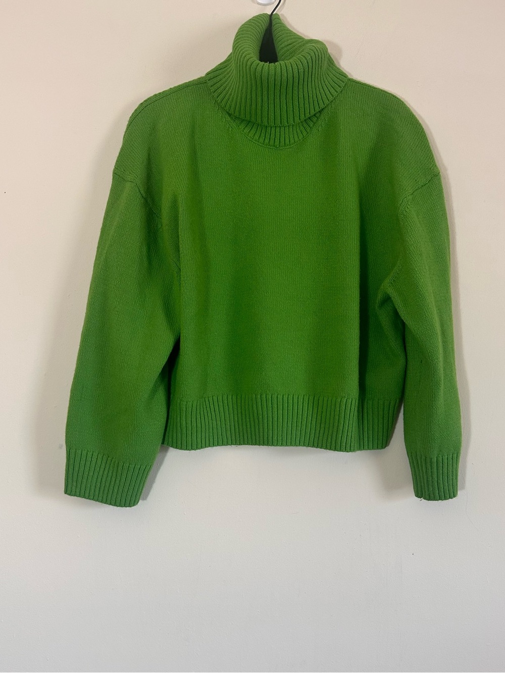 H&M oversized turtleneck sweater wool blend size medium green